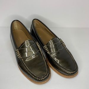 G.H. Bass & Co Weejuns Whitney Black Patent Leather Penny Loafers Shoes 7M